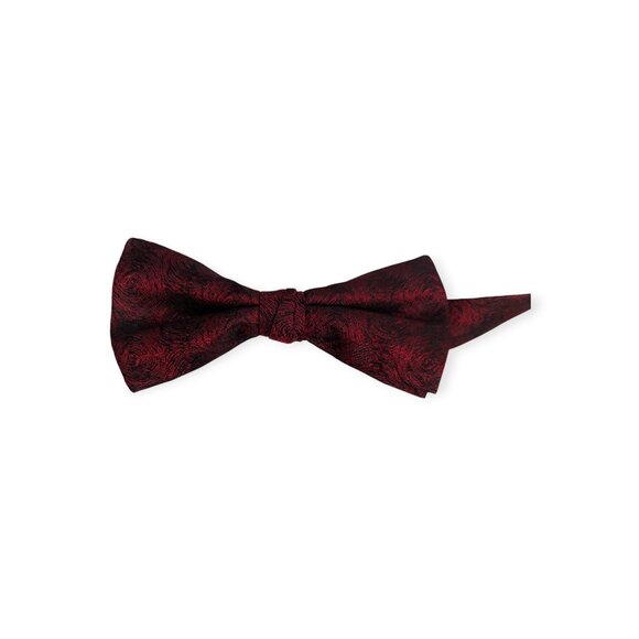 Cummerbund Set in Maroon & Black Includes Matching Bow Tie with Original Box - Picture 5 of 7